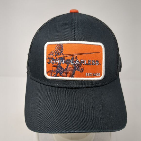 John Fearless Est. 1405 Strapback Trucker Hat Black OS Adjustable Mesh Back - Picture 2 of 7